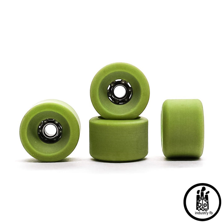 Industry x Caramel Olive Ceramic Dual Fingerboard Wheels 7.5mm - Caramel Fingerboards - Fingerboard store