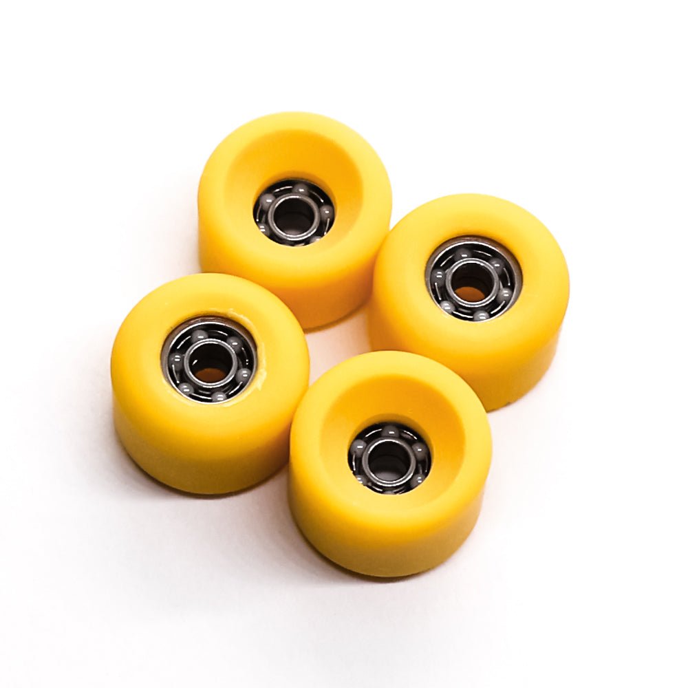 Industry x Caramel Yellow Ceramic Dual Fingerboard Wheels 7.5mm - Caramel Fingerboards - Fingerboard store