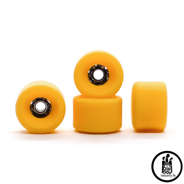Industry x Caramel Yellow Ceramic Dual Fingerboard Wheels 7.5mm - Caramel Fingerboards - Fingerboard store