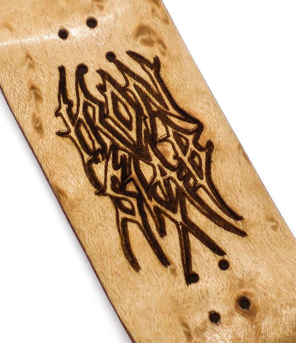Iron Slab Engraved Fingerboard Deck 32mm - Caramel Fingerboards - Fingerboard store