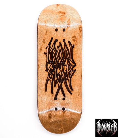 Iron Slab Engraved Fingerboard Deck 32mm - Caramel Fingerboards - Fingerboard store