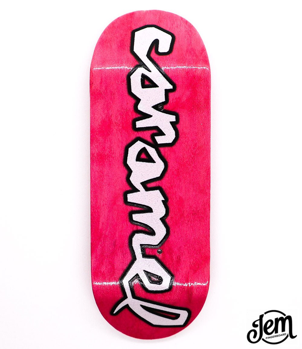 Jem x Caramel Pink Fingerboard Deck 34mm - Caramel Fingerboards - Fingerboard store