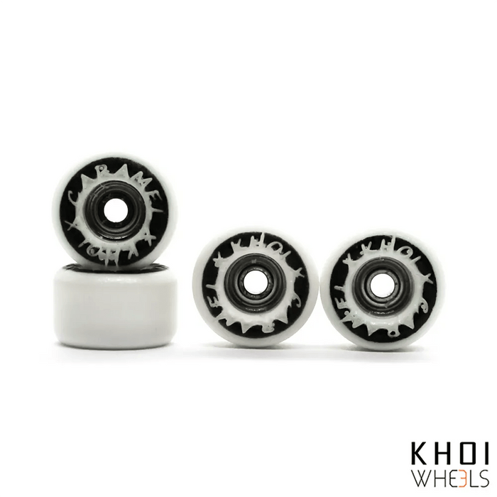 Khoi x Caramel Black Fingerboard Wheels 8mm - Caramel Fingerboards - Fingerboard store