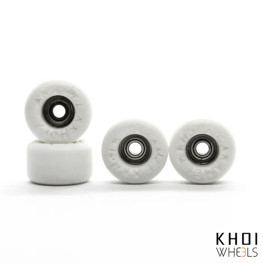Khoi x Caramel White Fingerboard Wheels 8mm - Caramel Fingerboards - Fingerboard store