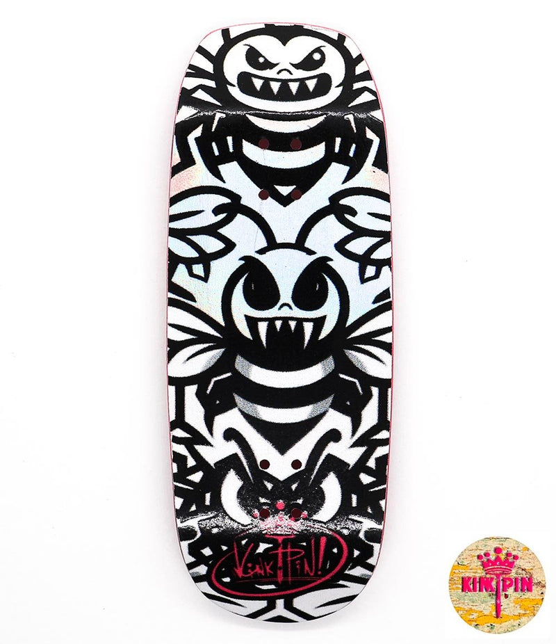 Kinkpin Killer Bees On Silver Fingerboard Deck 34mm - Caramel Fingerboards - Fingerboard store