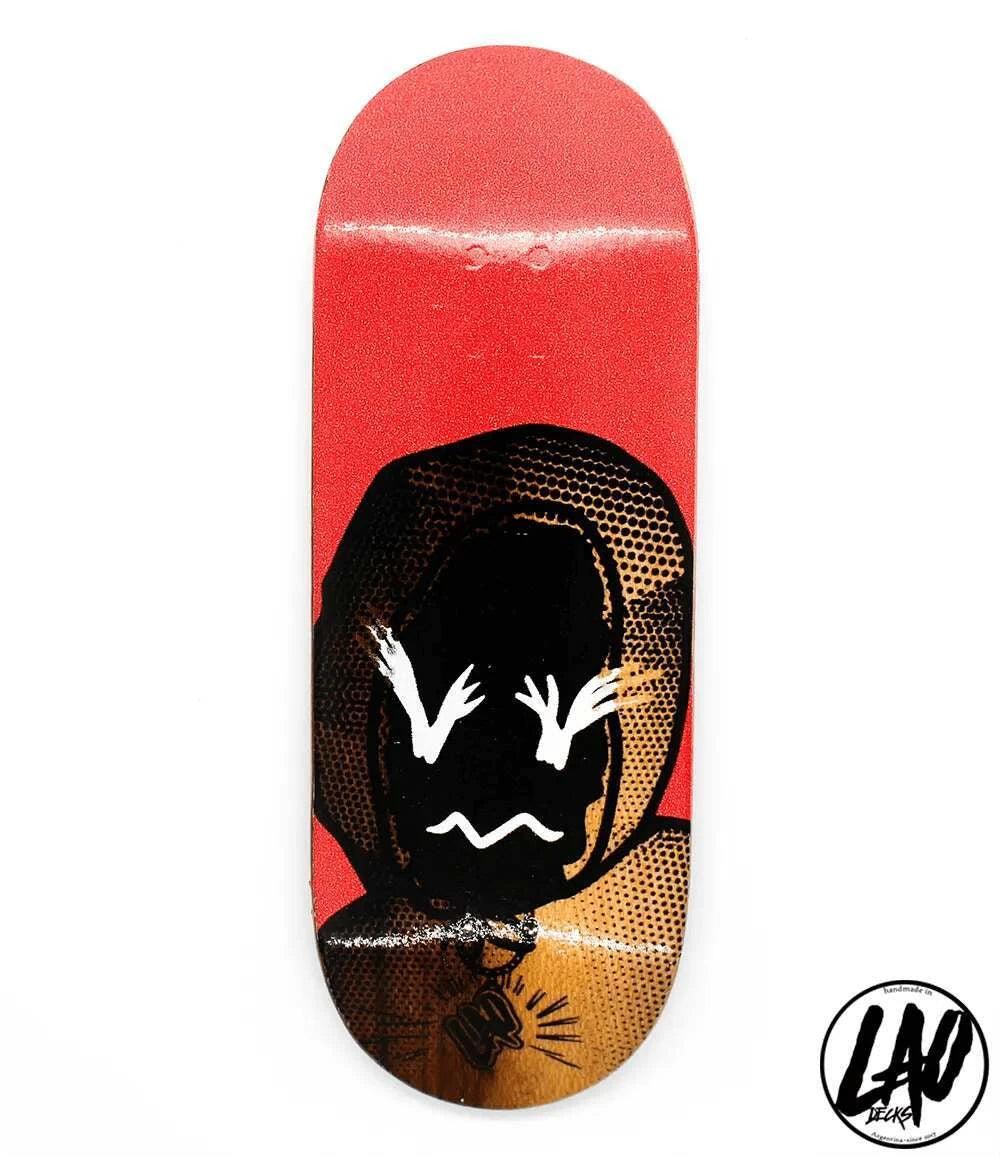 Lao Dark Hoodie Fingerboard Deck - Caramel Fingerboards - Fingerboard store