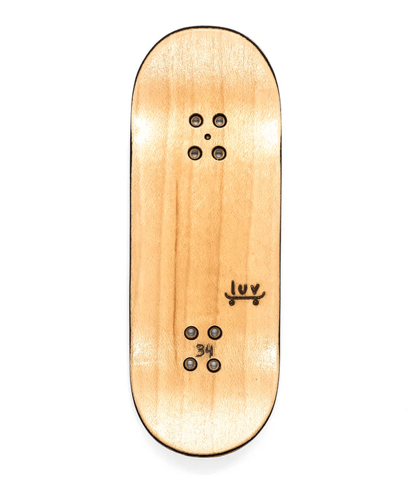 Luv Engraved Logo Fingerboard Deck 34mm - Caramel Fingerboards - Fingerboard store