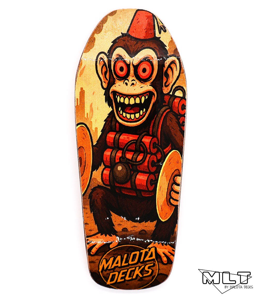 Malota Monkey Bomb Old School Fingerboard Deck 37mm - Caramel Fingerboards - Fingerboard store