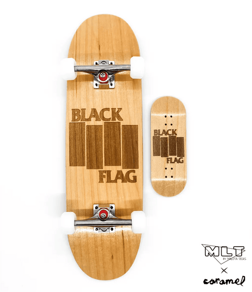 Malota x Caramel Black Flag Complete Handboard 7.3cm - Caramel Fingerboards - Fingerboard store