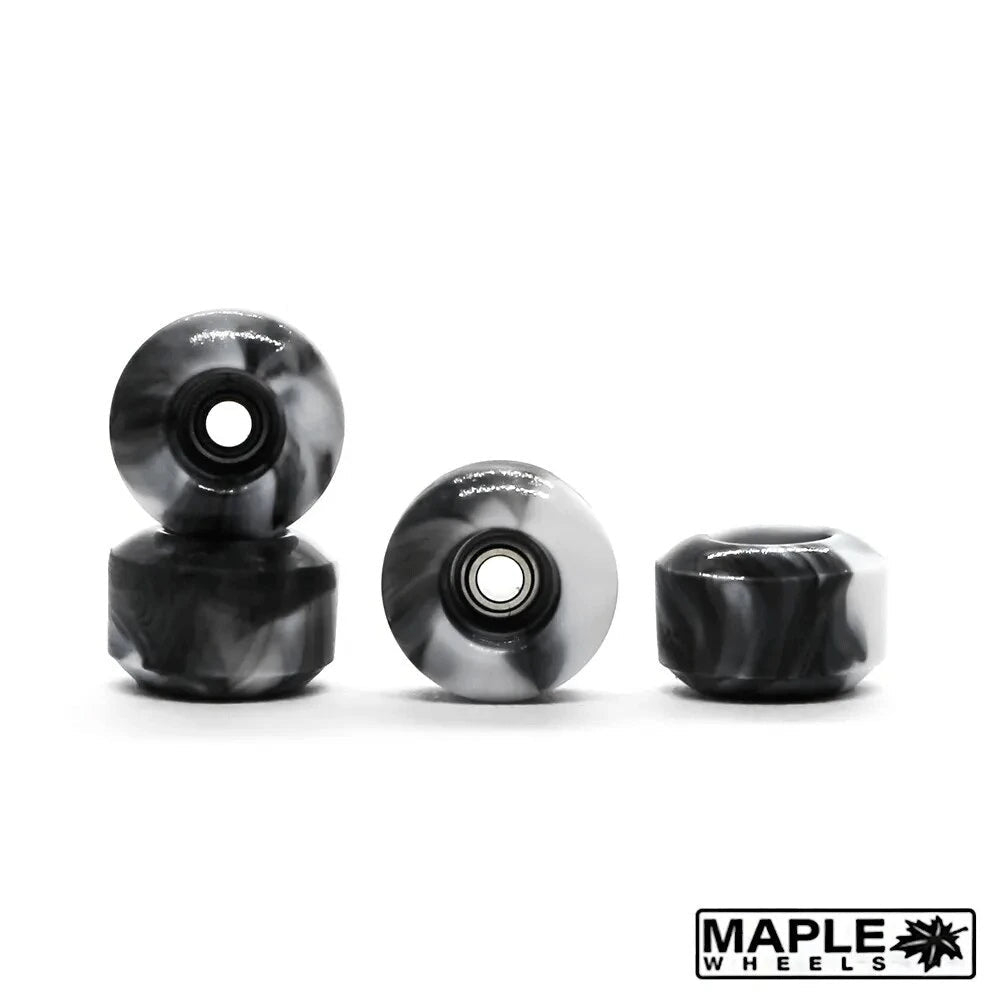 Maple Black Swirl Classic Fingerboard Wheels 7.6mm - Caramel Fingerboards - Fingerboard store