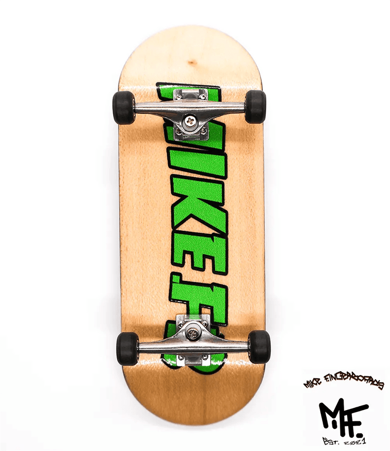 Mike FB x Caramel Trasher Art Green Complete Fingerboard 34mm - Caramel Fingerboards - Fingerboard store