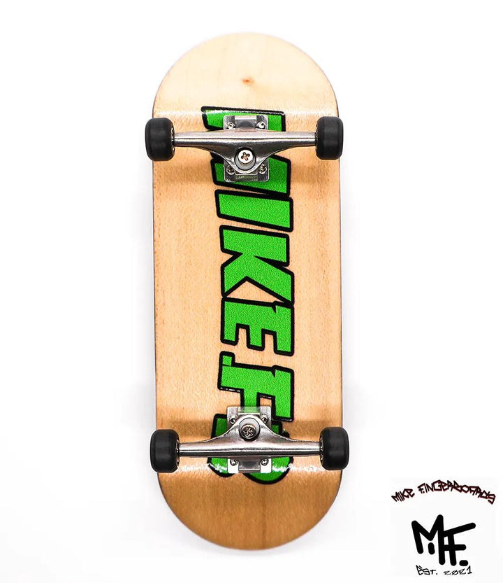 Mike FB x Caramel Trasher Art Green Complete Fingerboard 34mm - Caramel Fingerboards - Fingerboard store