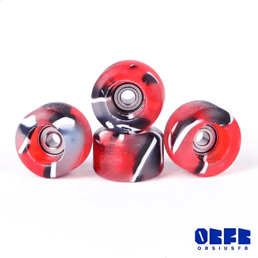 Obsius Fingerboard Wheels Street Black - Red 7.5mm - Caramel Fingerboards - Fingerboard store