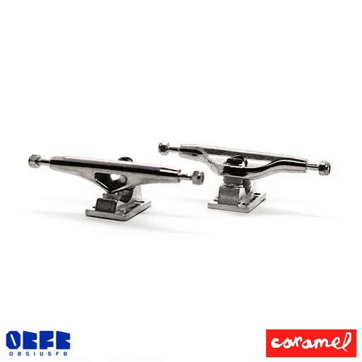 Obsius x Caramel Silver Fingerboard Trucks 34mm - Caramel Fingerboards - Fingerboard store