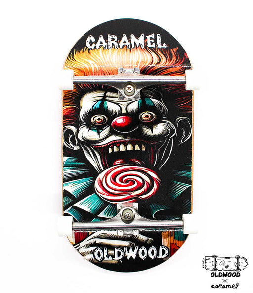 Oldwood x Caramel clown complete fingerboard 50mm - Caramel Fingerboards - Fingerboard store