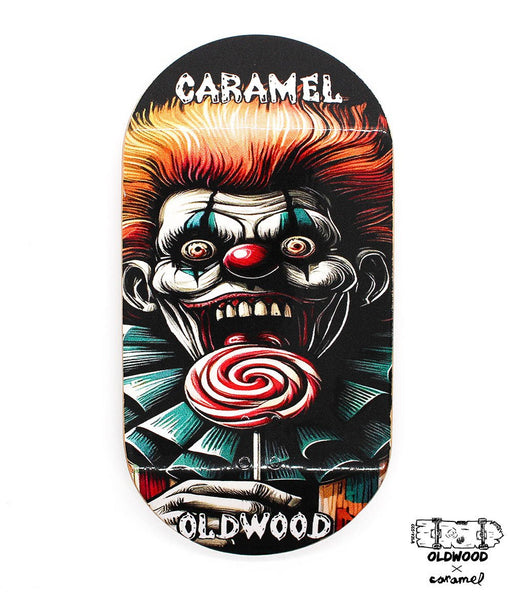 Oldwood x Caramel clown fingerboard deck 50mm - Caramel Fingerboards - Fingerboard store