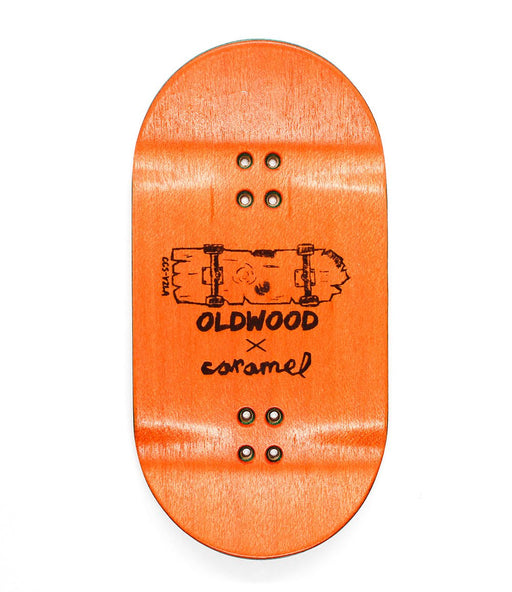 Oldwood x Caramel green monster fingerboard deck 50mm - Caramel Fingerboards - Fingerboard store