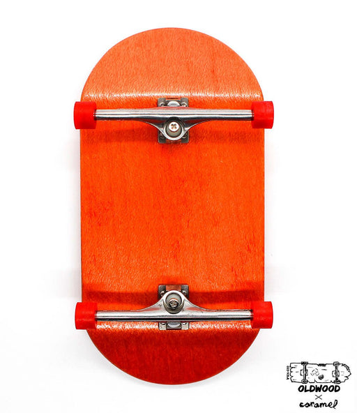 Oldwood x Caramel orange complete fingerboard 50mm - Caramel Fingerboards - Fingerboard store