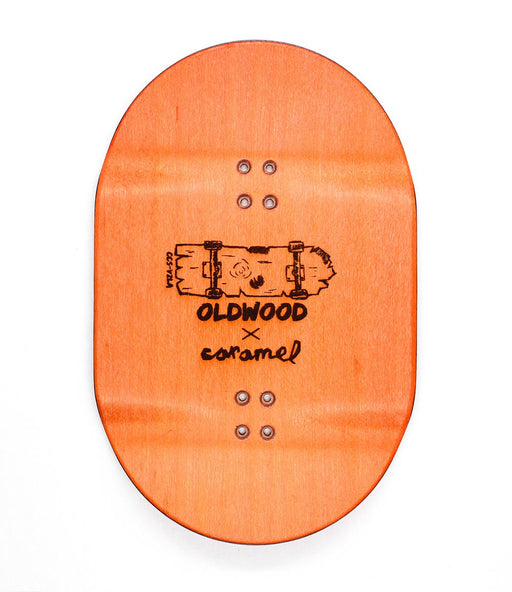 Oldwood x Caramel orange fingerboard deck 70mm - Caramel Fingerboards - Fingerboard store