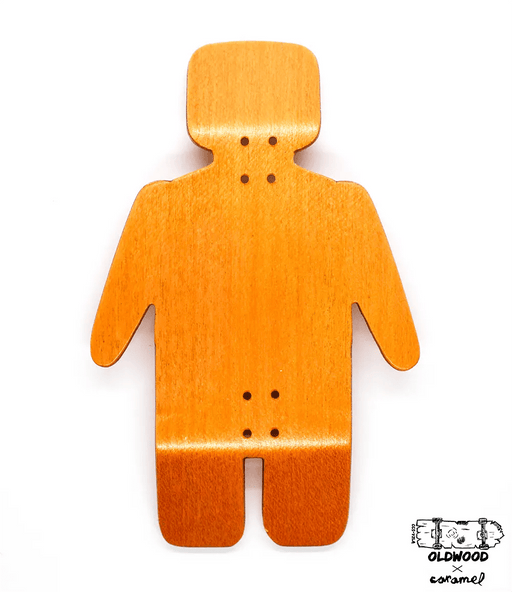 Oldwood x Caramel Orange Lego Fingerboard Deck 39mm - Caramel Fingerboards - Fingerboard store