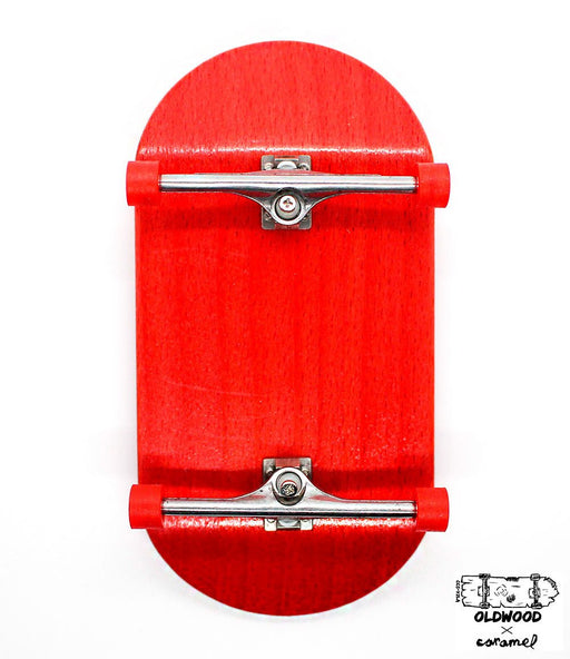 Oldwood x Caramel red complete fingerboard 50mm - Caramel Fingerboards - Fingerboard store