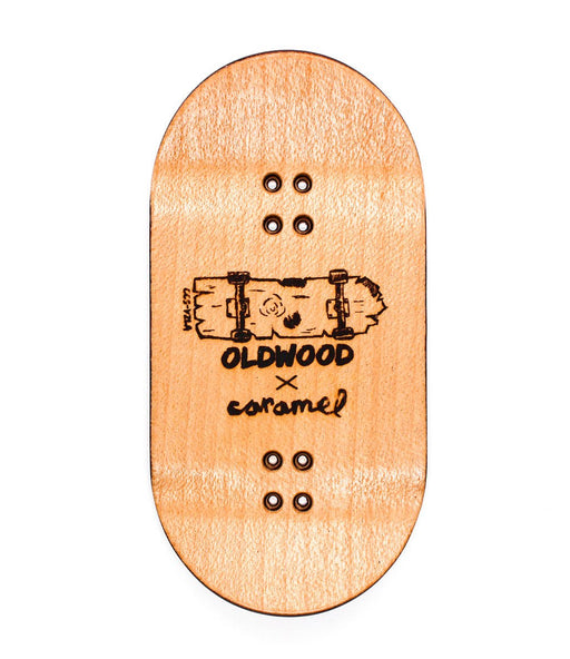 Oldwood x Caramel scare fingerboard deck 50mm - Caramel Fingerboards - Fingerboard store