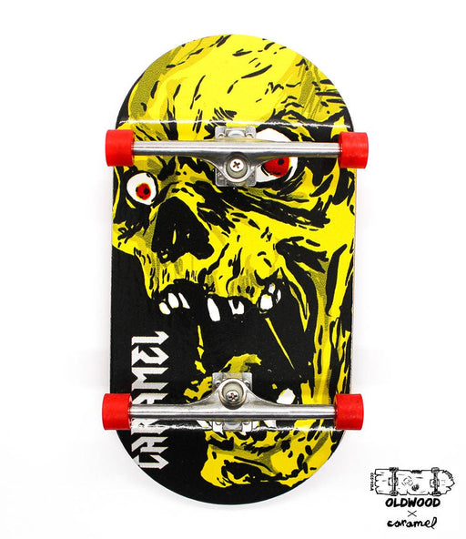Oldwood x Caramel skull complete fingerboard 50mm - Caramel Fingerboards - Fingerboard store