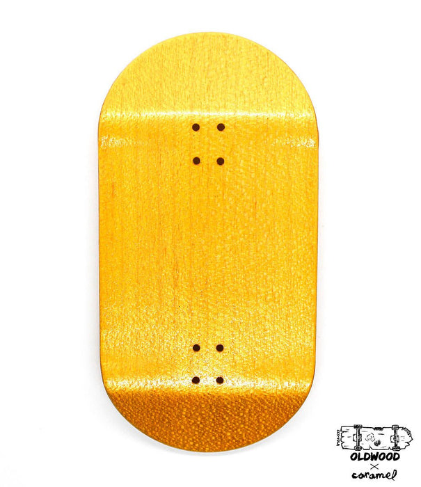 Oldwood x Caramel yellow fingerboard deck 50mm - Caramel Fingerboards - Fingerboard store
