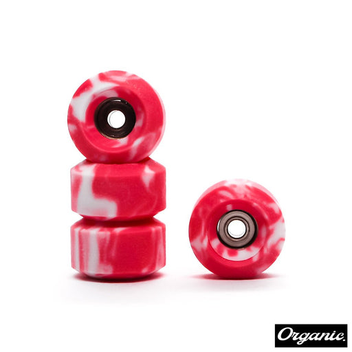 Organic pink/white swirl fingerboard wheels - Caramel Fingerboards - Fingerboard store