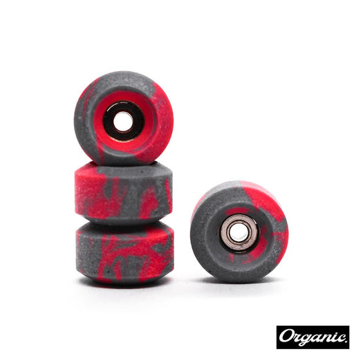 Organic red/grey swirl fingerboard wheels - Caramel Fingerboards - Fingerboard store