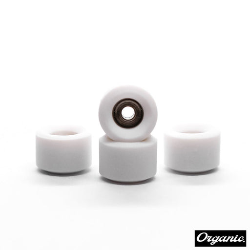 Organic white fingerboard wheels 6.4mm - Caramel Fingerboards - Fingerboard store