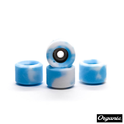 Organic white/blue swirl fingerboard wheels - Caramel Fingerboards - Fingerboard store