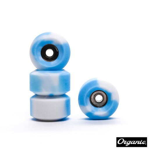 Organic white/blue swirl fingerboard wheels - Caramel Fingerboards - Fingerboard store