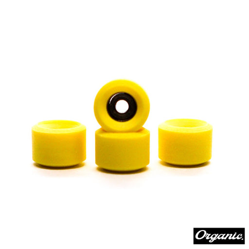 Organic yellow fingerboard wheels 6.4mm - Caramel Fingerboards - Fingerboard store