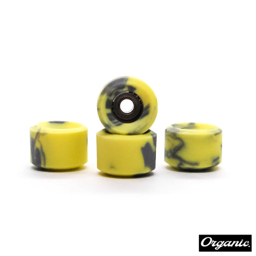 Organic yellow/black swirl fingerboard wheels - Caramel Fingerboards - Fingerboard store