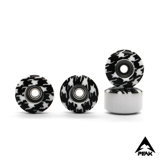 Peak black houndstooth fingerboard wheels 7.5mm - Caramel Fingerboards - Fingerboard store