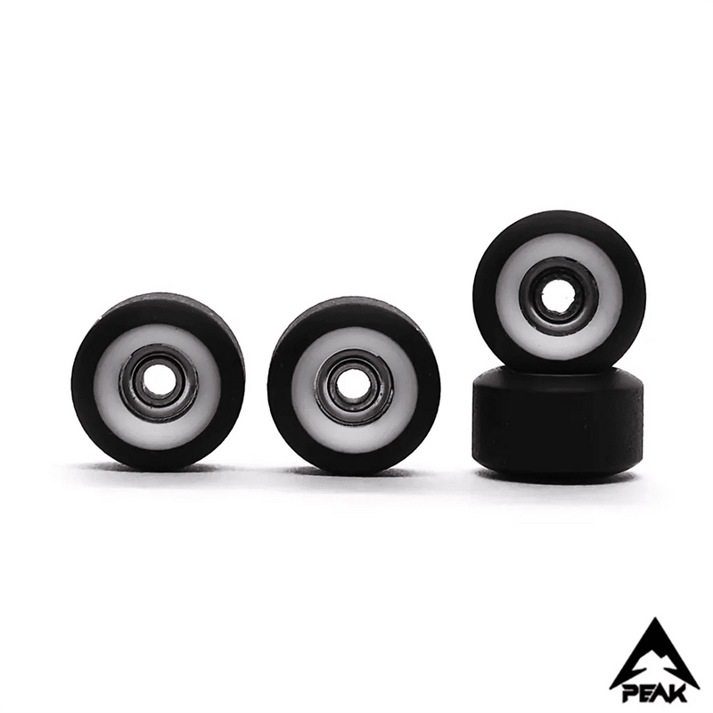 Peak Black - White Dual Core Fingerboard Wheels 7.5mm - Caramel Fingerboards - Fingerboard store