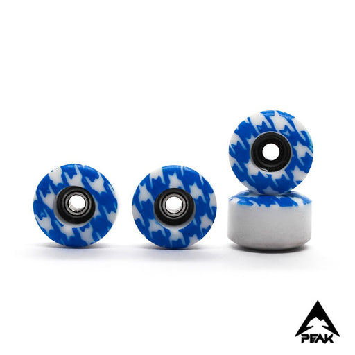 Peak blue houndstooth fingerboard wheels 7.5mm - Caramel Fingerboards - Fingerboard store