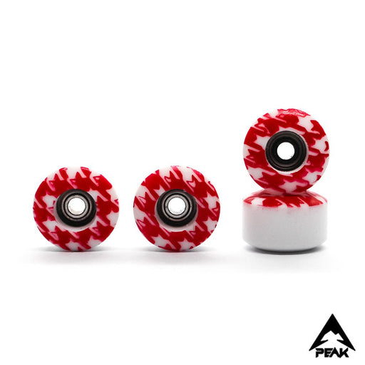 Peak red houndstooth fingerboard wheels 7.5mm - Caramel Fingerboards - Fingerboard store