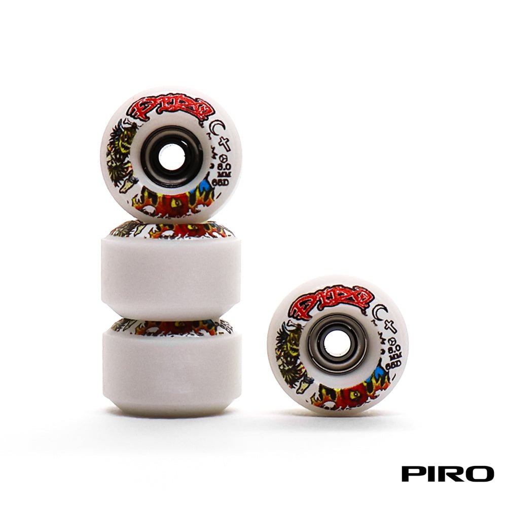 Piro Bruja White Street RS Fingerboard Wheels 8mm - Caramel Fingerboards - Fingerboard store