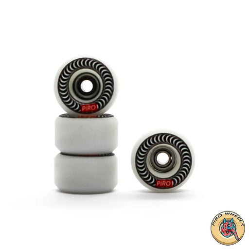 Piro Spiral White Real Wear Graphic Performance fingerboard wheels 8mm - Caramel Fingerboards - Fingerboard store