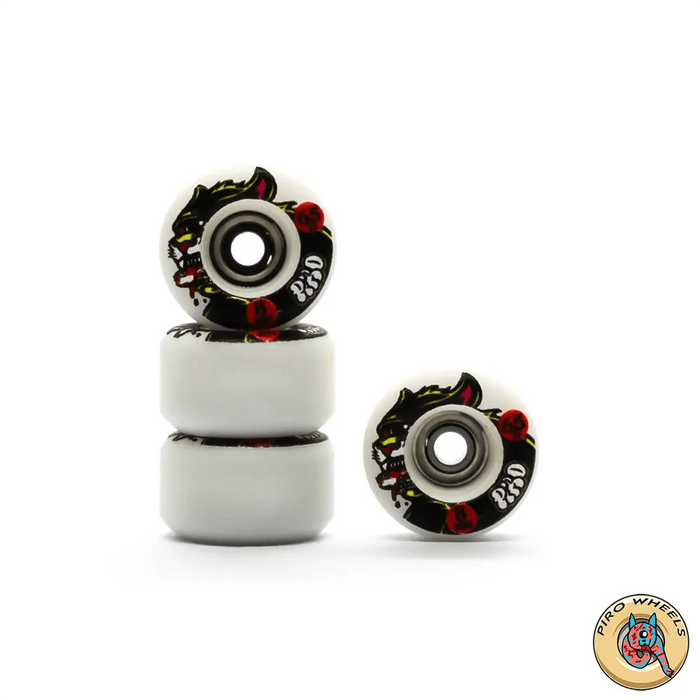 Piro White Bakeneko Real Wear Graphic Performance fingerboard wheels 8mm - Caramel Fingerboards - Fingerboard store