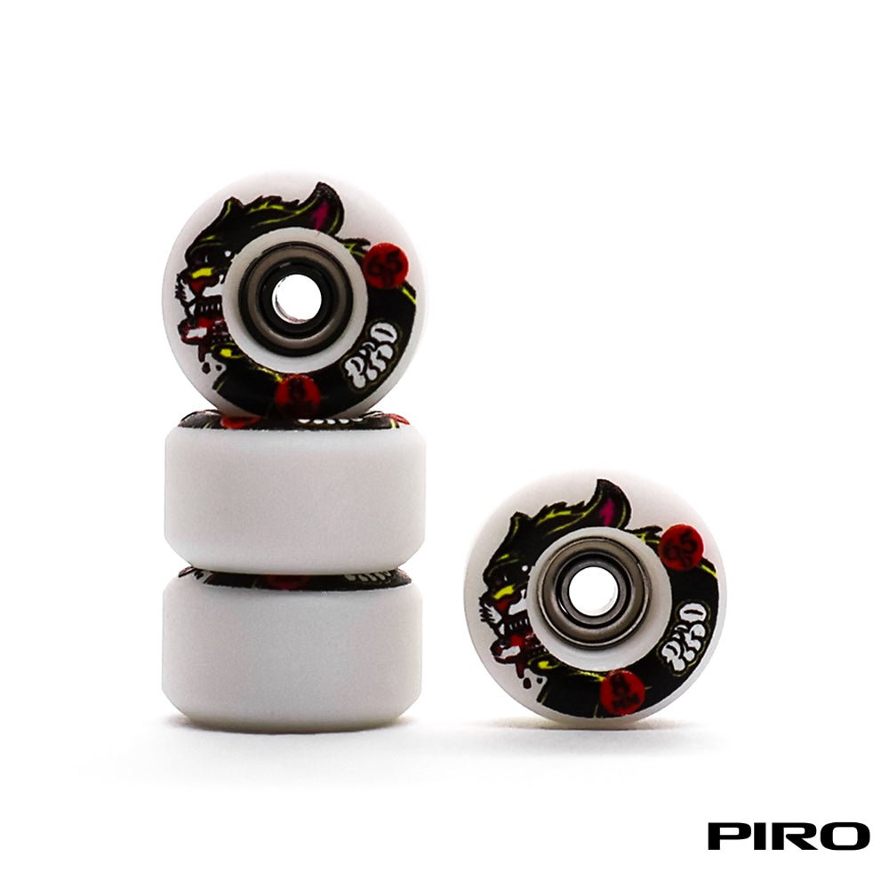 Piro White Performance Bakeneko Fingerboard Wheels 8mm - Caramel Fingerboards - Fingerboard store