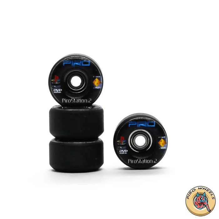 PiroStation Black Real Wear Graphic Performance fingerboard wheels 8mm - Caramel Fingerboards - Fingerboard store