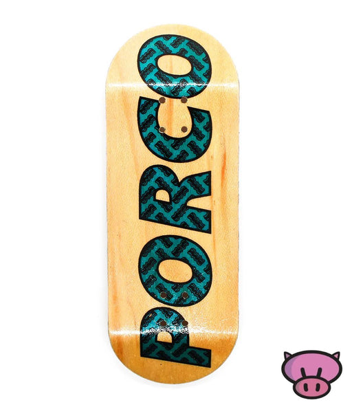 Porco Blue Logo Fingerboard Deck 34mm - Caramel Fingerboards - Fingerboard store
