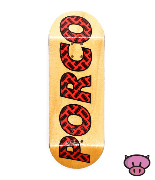 Porco Red Logo Fingerboard Deck 33mm - Caramel Fingerboards - Fingerboard store