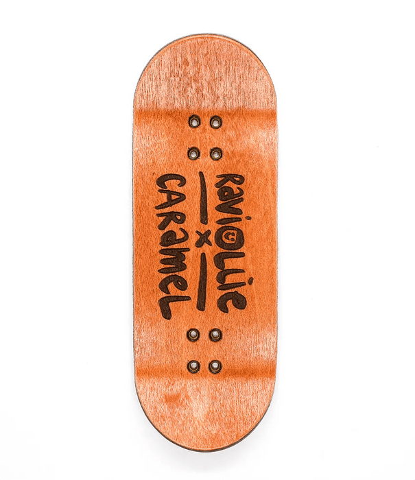 Raviollie x Caramel Red Fingerboard Deck 33.5mm - Caramel Fingerboards - Fingerboard store