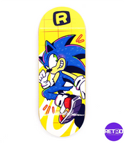 Retro Blue Hedgehog Fingerboard Deck - Caramel Fingerboards - Fingerboard store