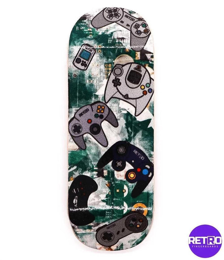 Retro Green Video Game Fingerboard Deck 34mm - Caramel Fingerboards - Fingerboard store