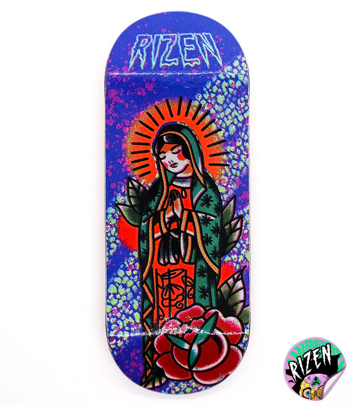 Rizen Sacred Rose Fingerboard Deck 36mm - Caramel Fingerboards - Fingerboard store